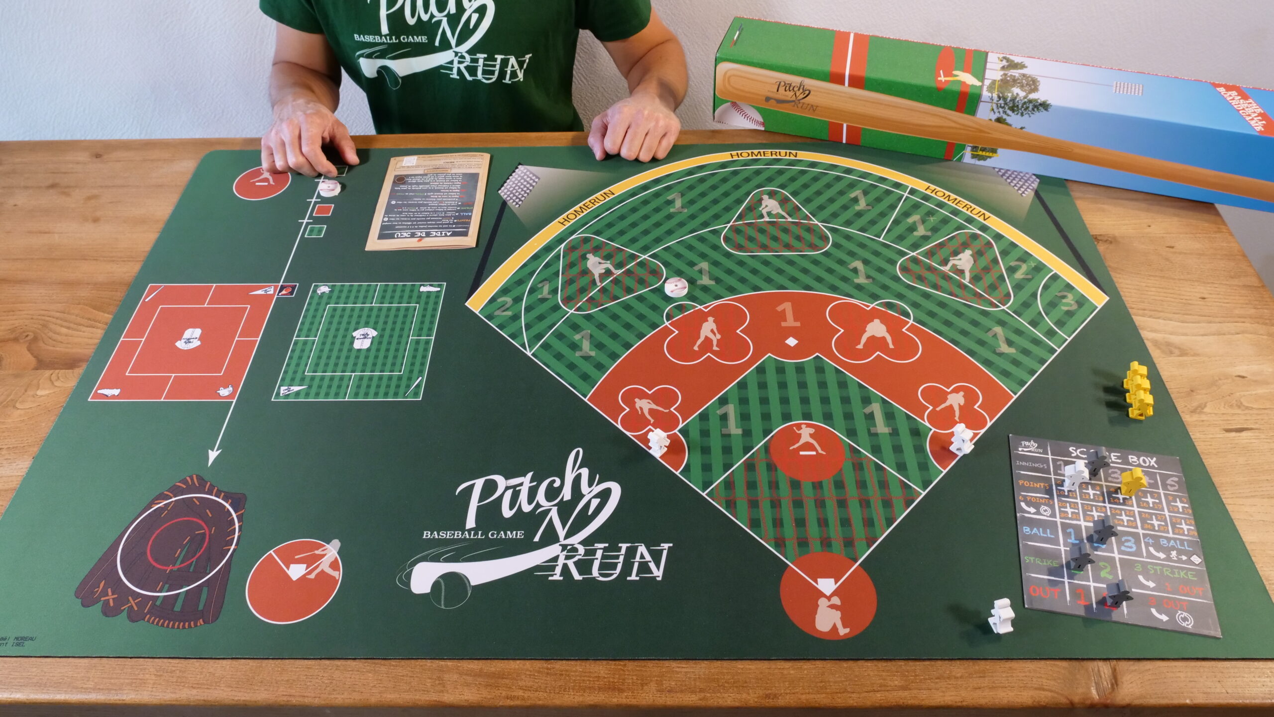 The finished game laid out on its neoprene mat